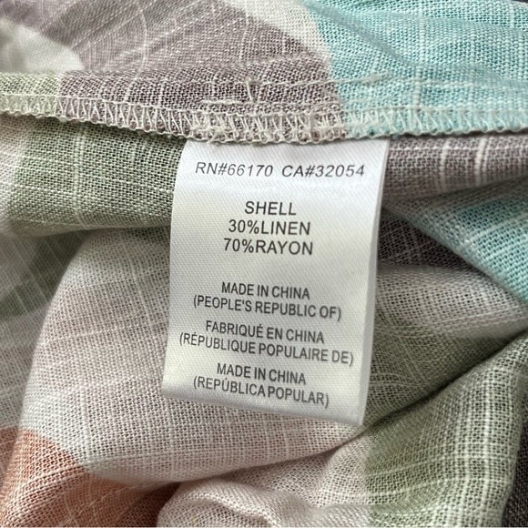 Anthropologie Hutch Raven Printed Tapered Trousers Women's Size 12 Linen Pants - Picture 8 of 10